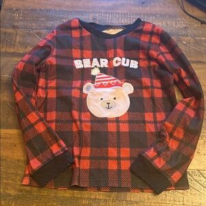 Cozy Bear Cub Kids Long Sleeve Shirt - Red and Black